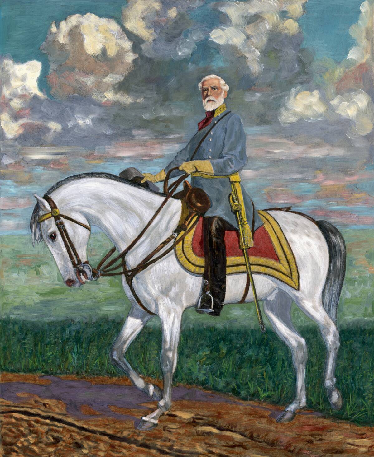 Robert E. Lee Astride Horse -- Painting
