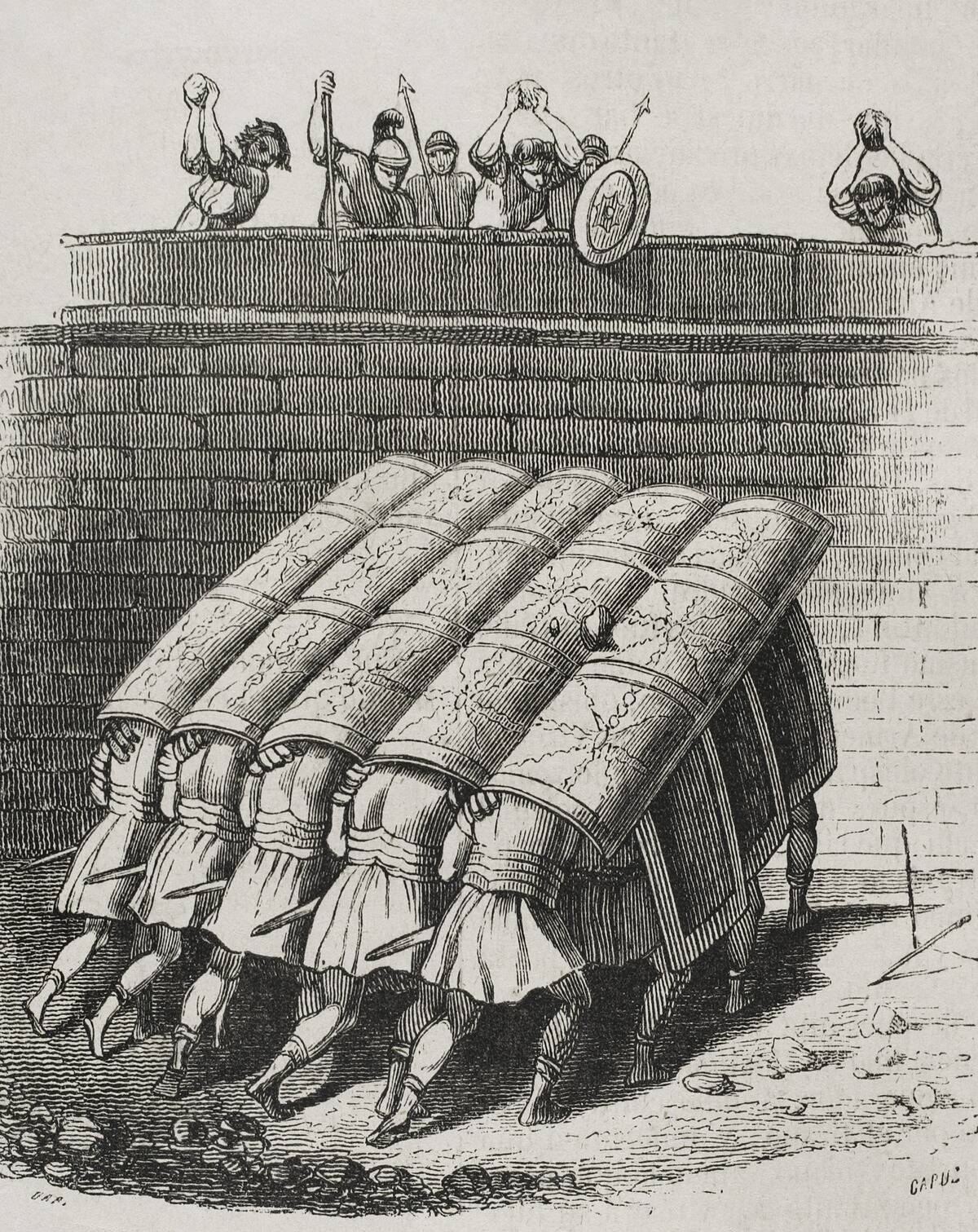 Roman Legions In Testudo Or Tortoise Formation