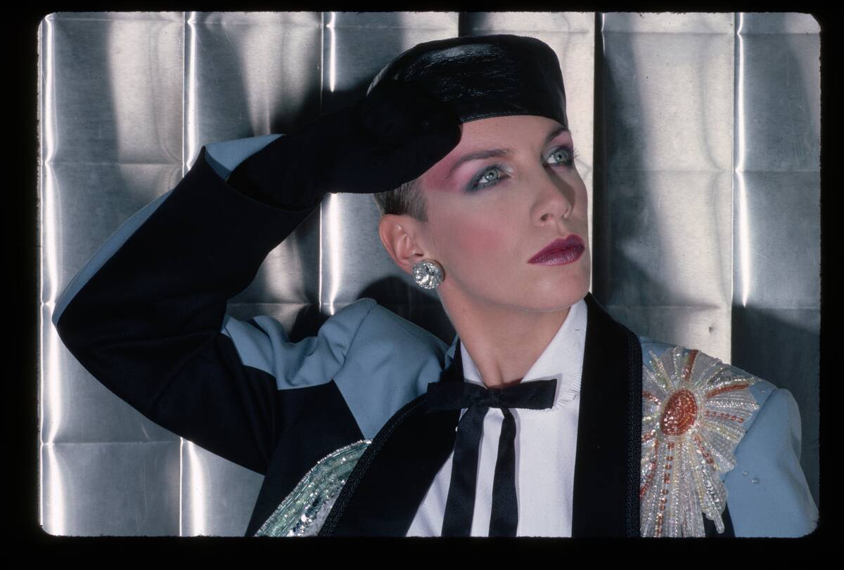 Singer Annie Lennox Saluting