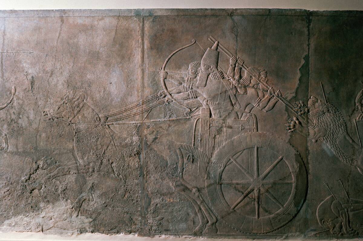 Stone relief from the palace of Ashurbanipal
