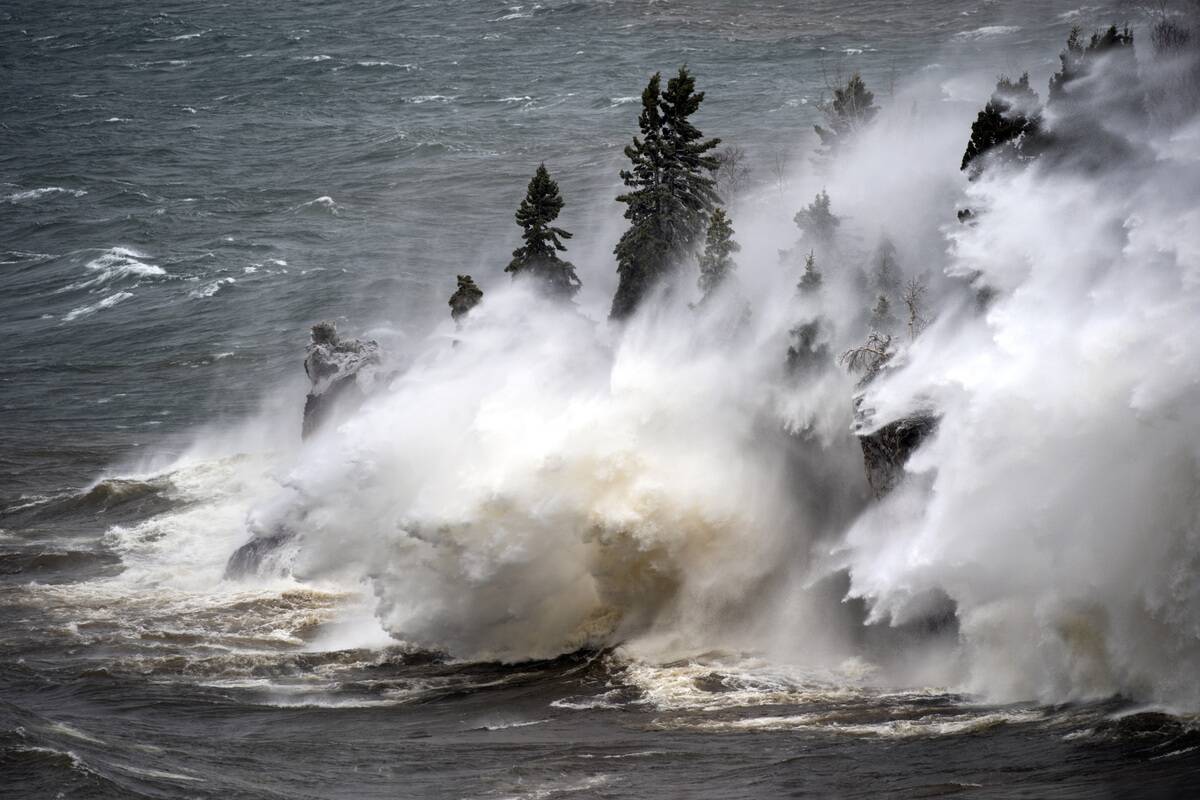 Stormy weather along Lake Superior in northern Minnesota