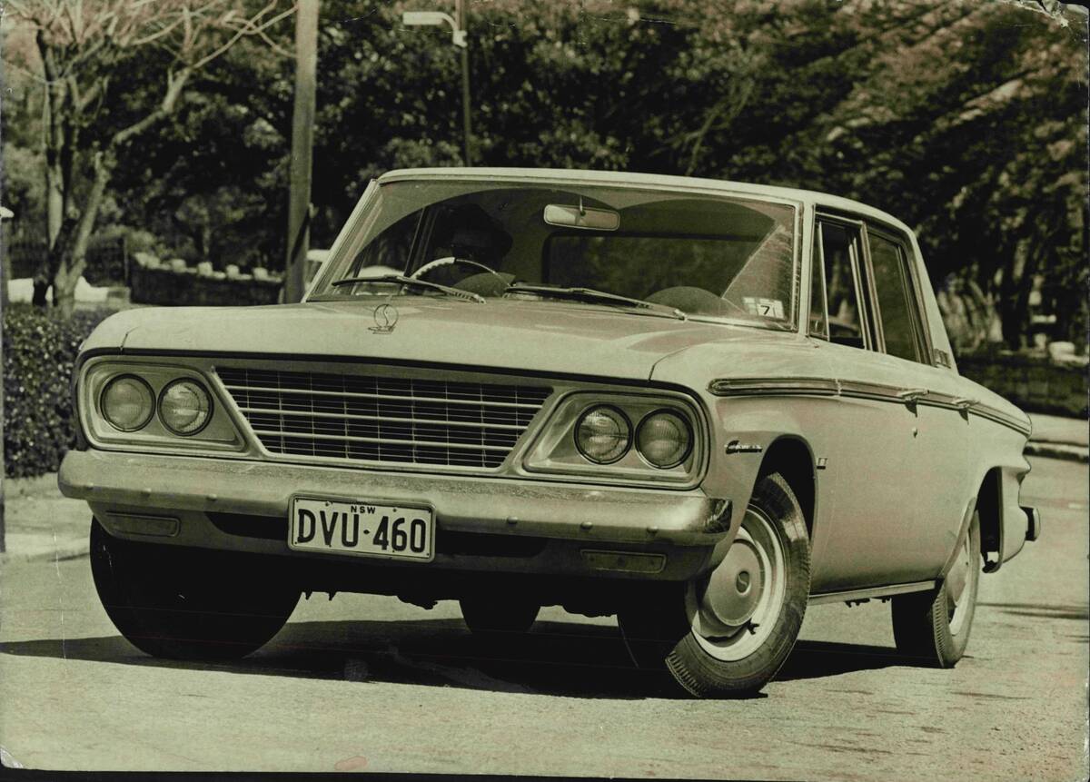 Studebaker car with V8 Chev. motor.Three countries have combined in manufacturing the Chevrolet-engined Studebaker V8 I tested this week (pictured right).