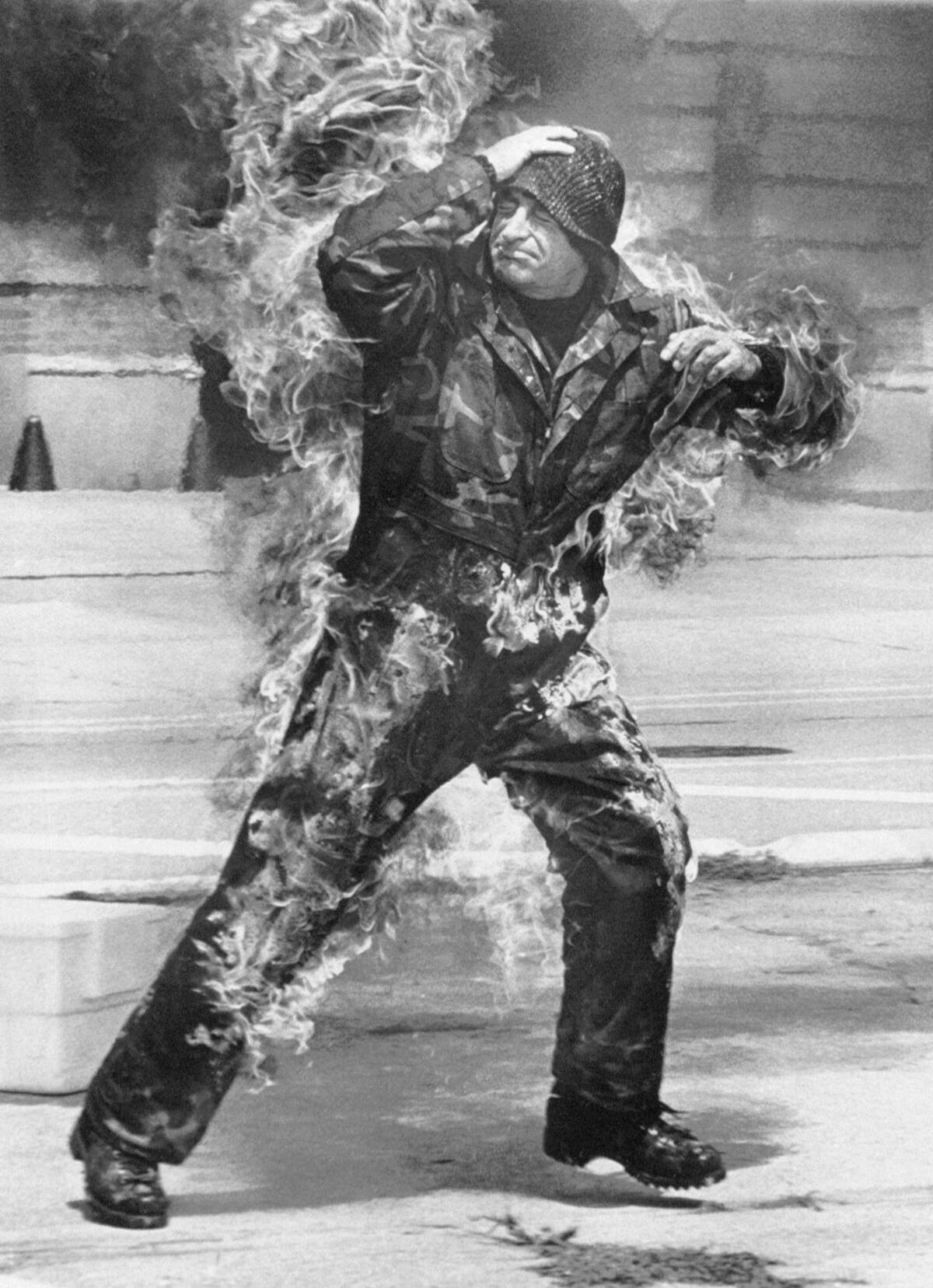 Stuntman On Fire In Hollywood