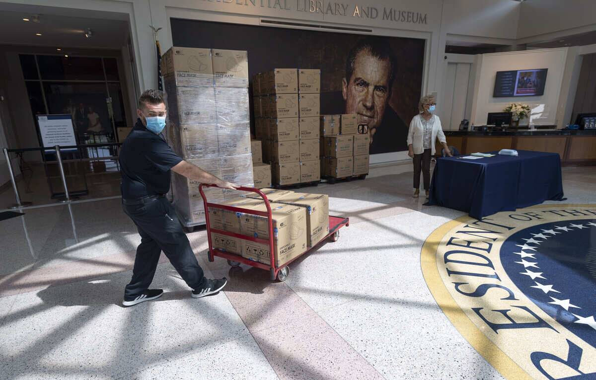 Surgical masks donated to Richard Nixon Library