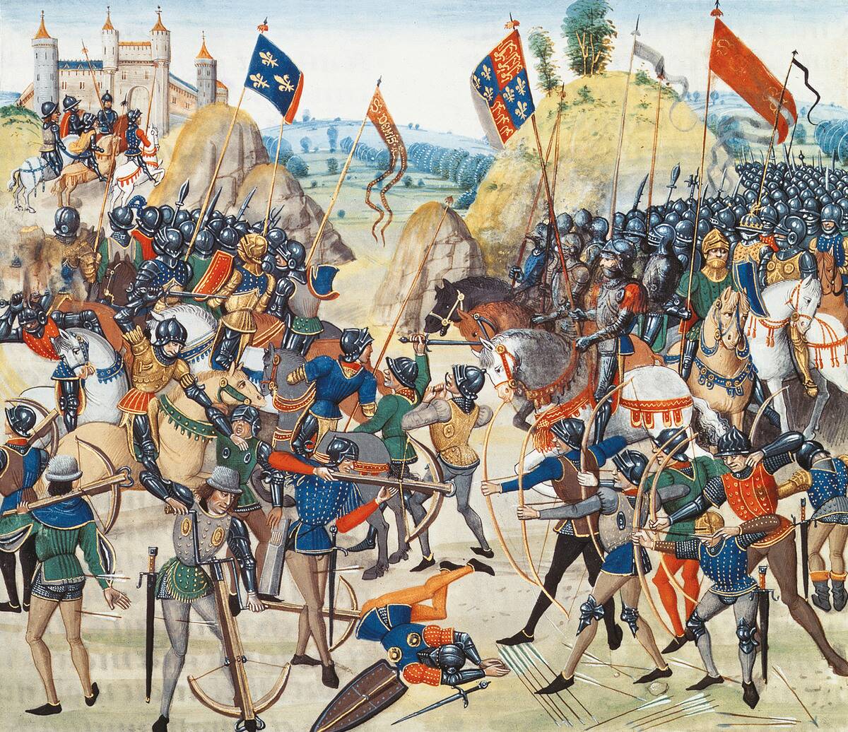 The Battle Of Crécy On 26 August 1346 (Miniature From The Grandes Chroniques De France By Jean Frois