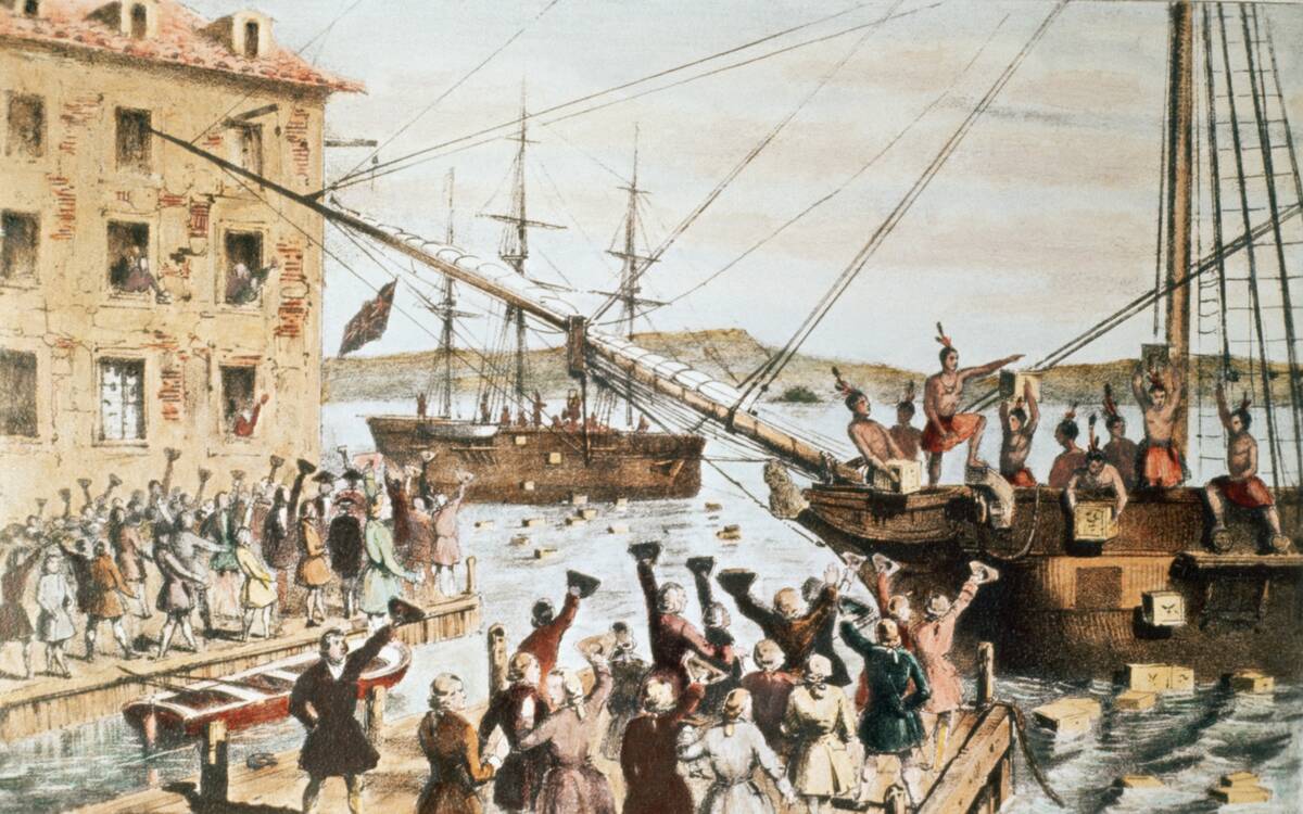The Destruction of Tea at Boston Harbor by Nathaniel Currier