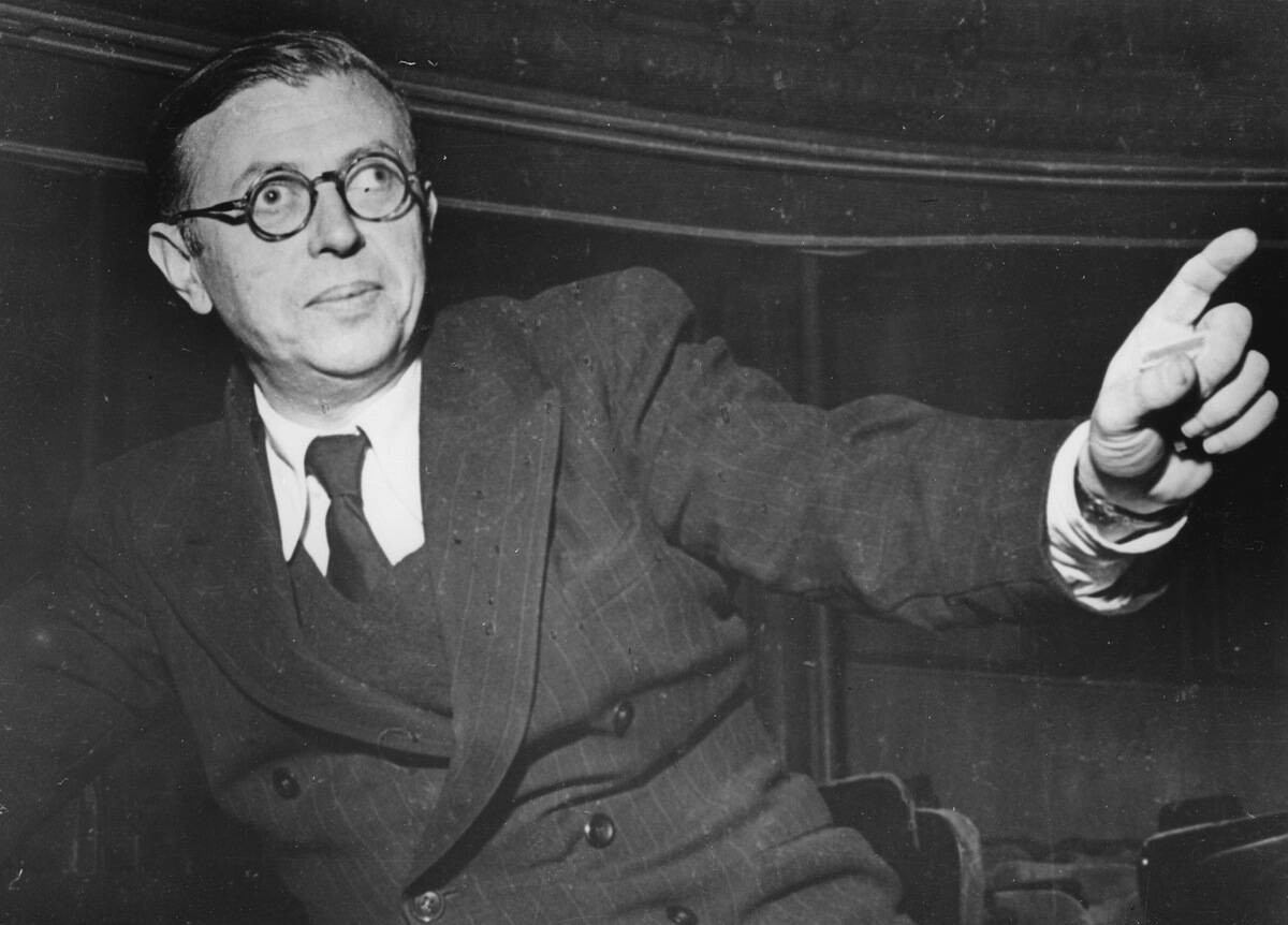 The Philosopher Jean-Paul Sartre. France. About 1946. Photograph.