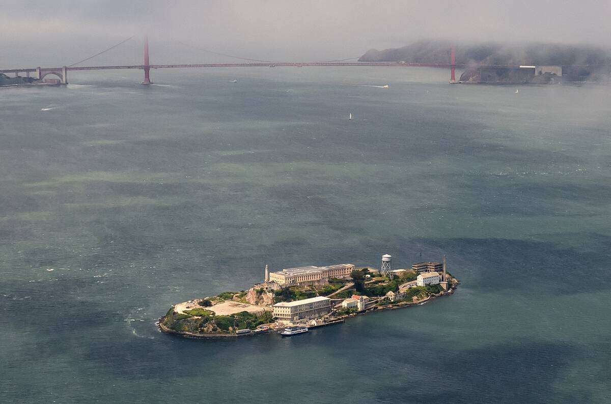 TOPSHOT-US-SAN FRANCISCO-AERIAL-ALCATRAZ