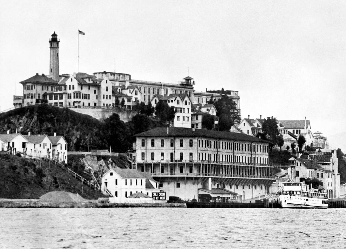 View dated 1930's of the Alcatraz island