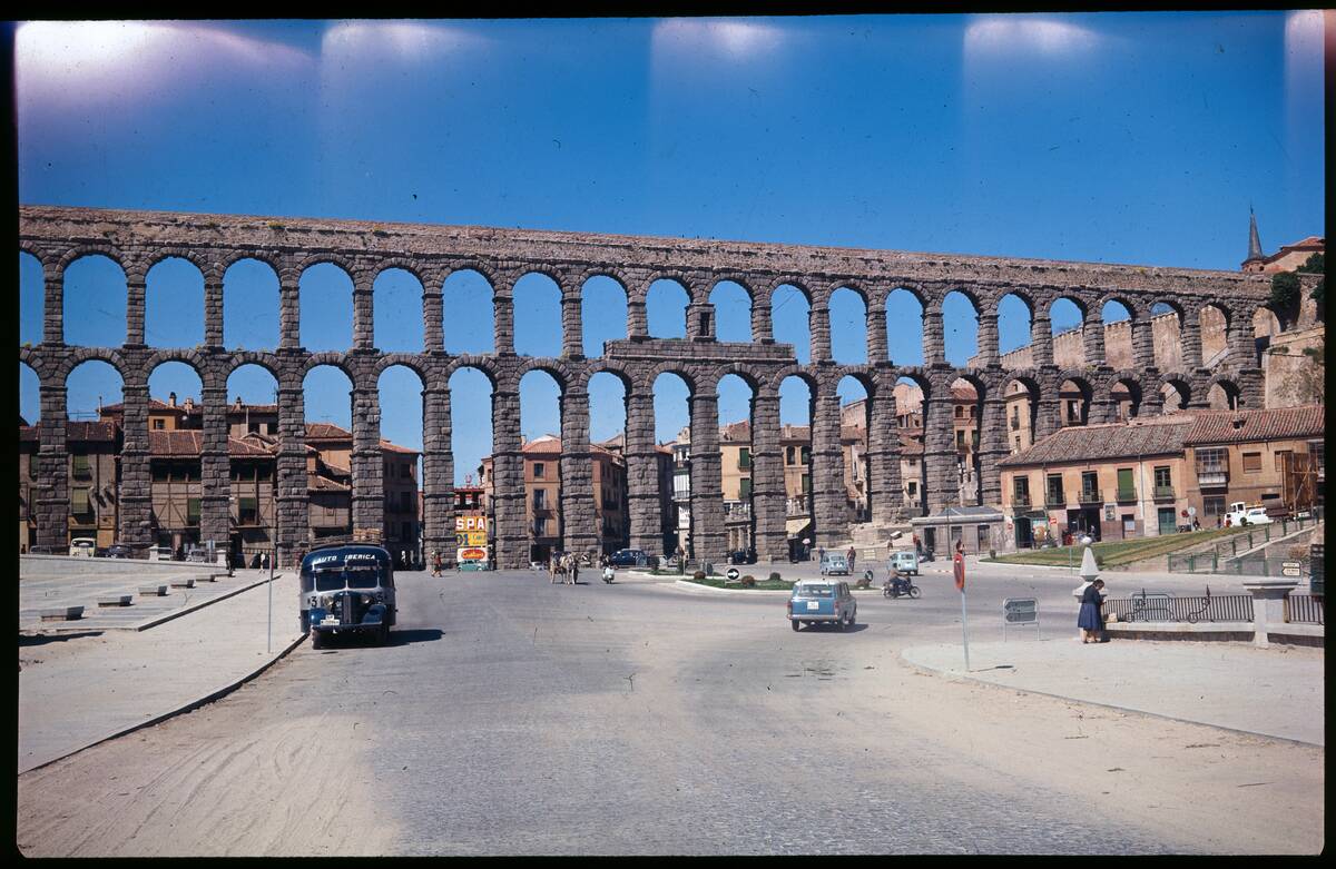 View of Roman Aqueduct in Spain
