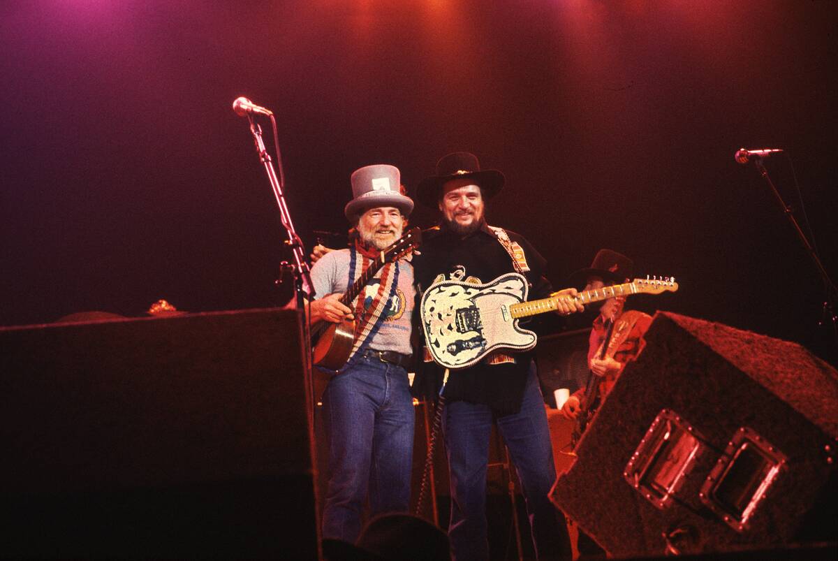 Willie Nelson And Waylon Jennings Performing Onstage