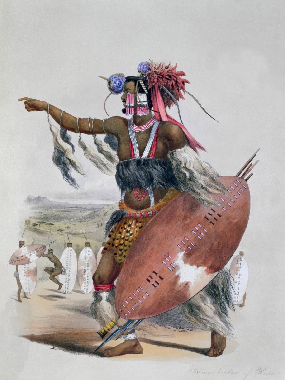 Zulu Warrior Utimuni Nephew Of Chaka The Late Zulu King' 1849