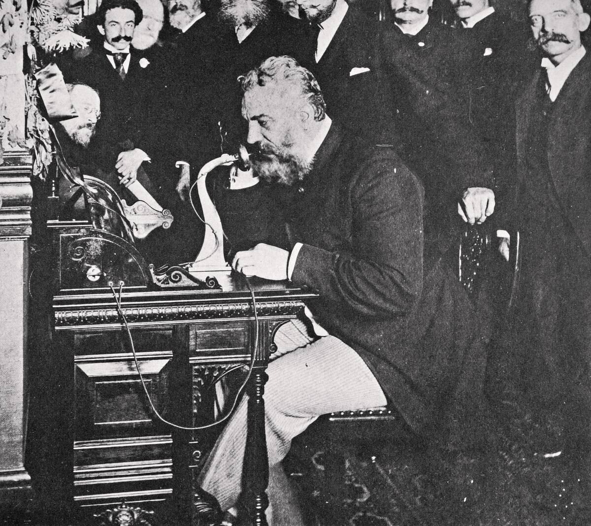 Alexander Graham Bell Makes The First Telephone Call Between New York And Chicago USA 1892