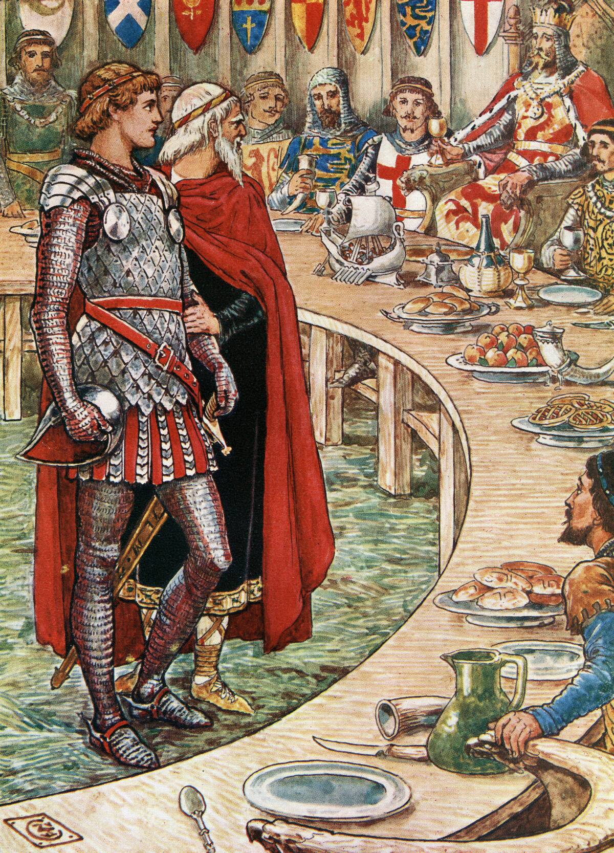 Arthur And Merlin At Camelot