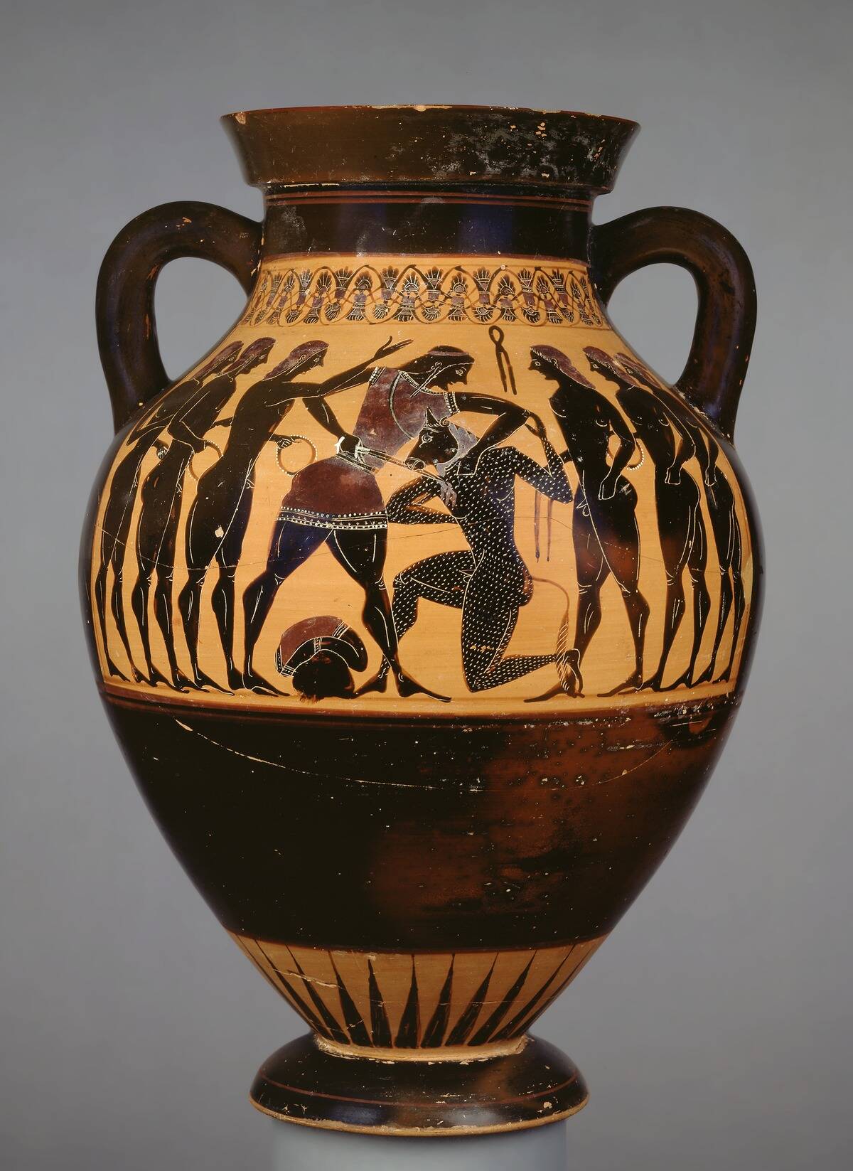 Attic Black-Figure Amphora Showing Theseus And The Minotaur On Both Sides