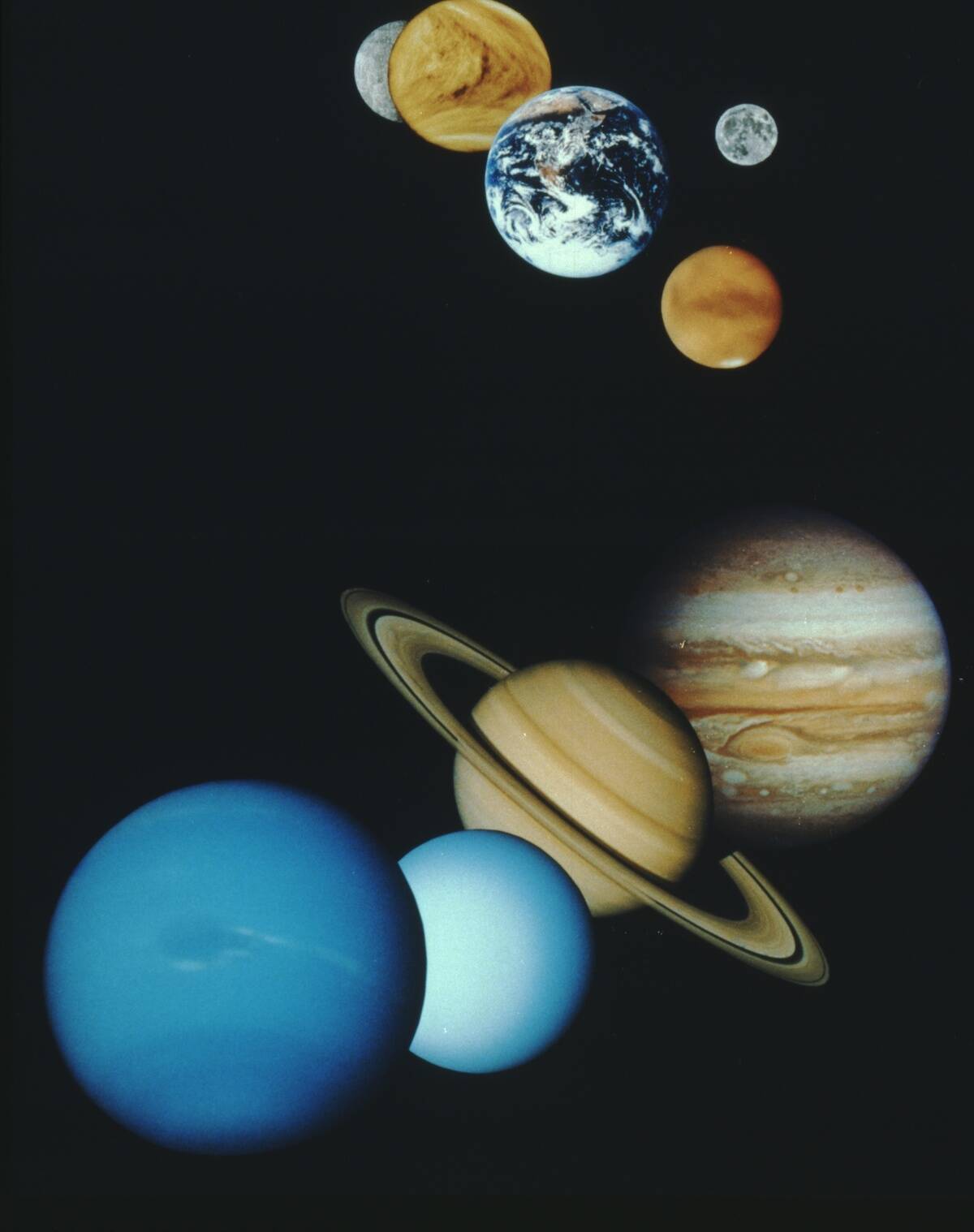Collage Of Solar System, Color