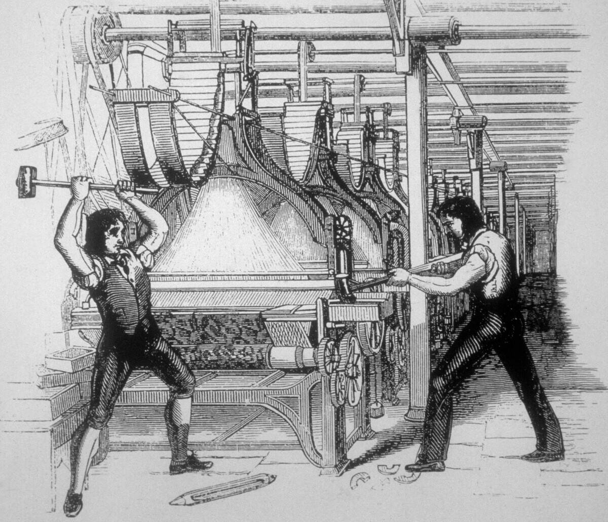 Destruction de machines par les Luddites