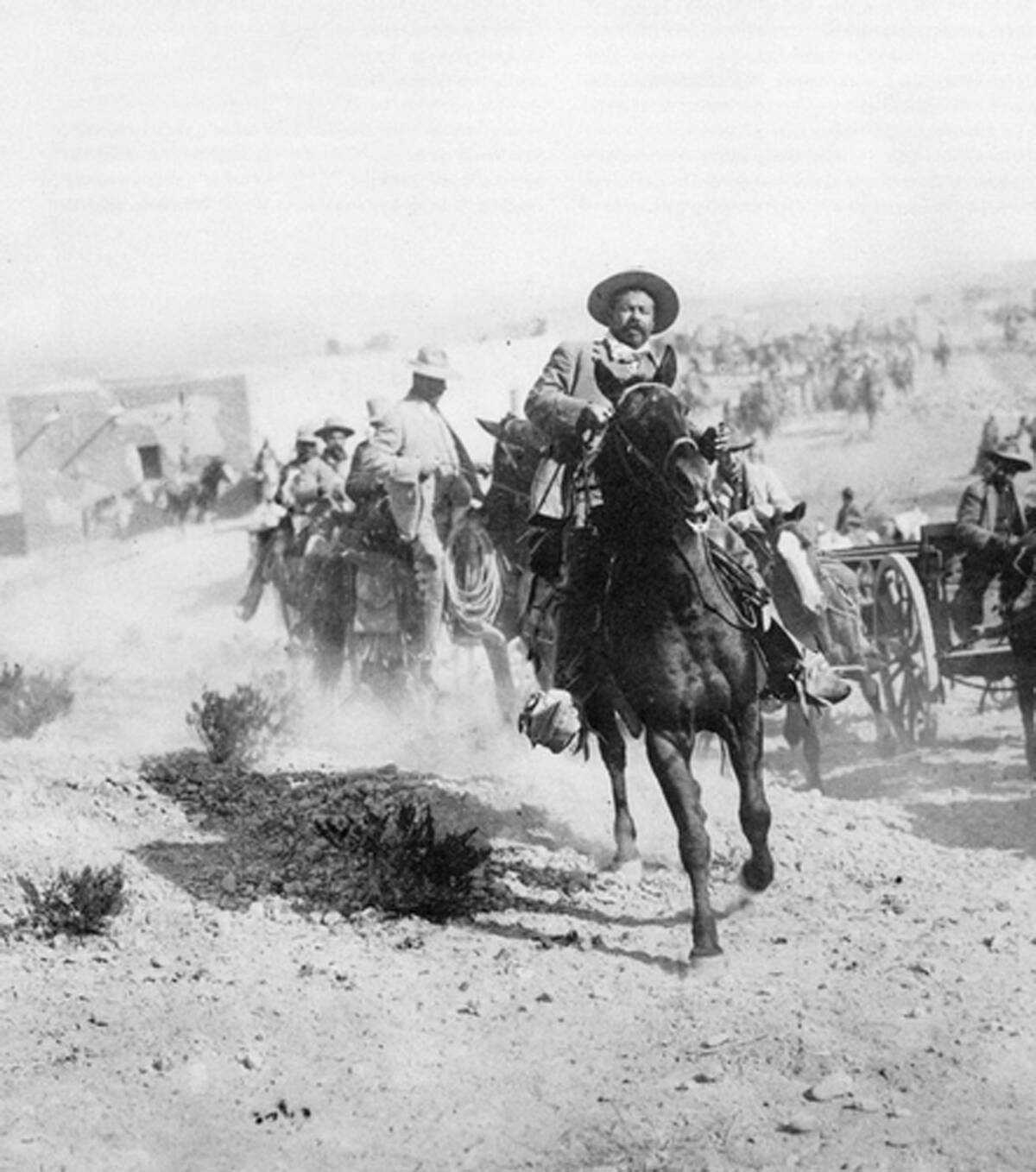 Doroteo Arango Arambula (1878-1923) known as Pancho Villa, Mexican revolutionary general, at Ojinaga, January, 1914...