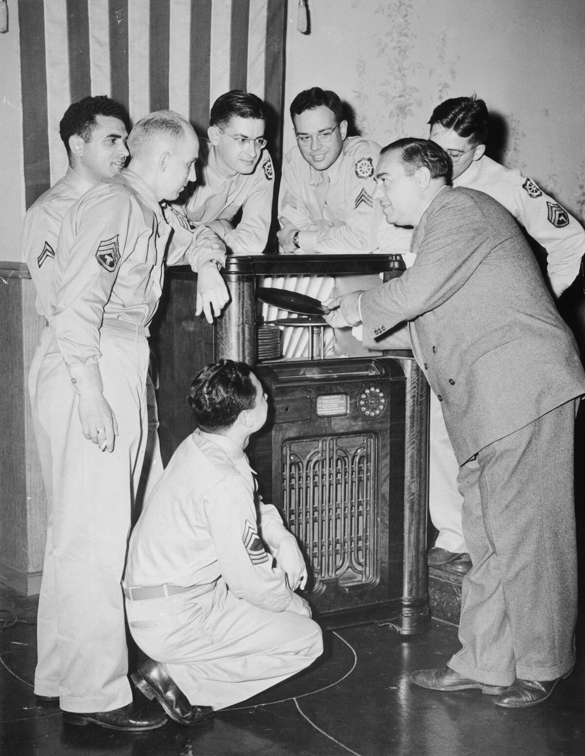 Famed Basso Alexander Kipnis Displaying Classical Records