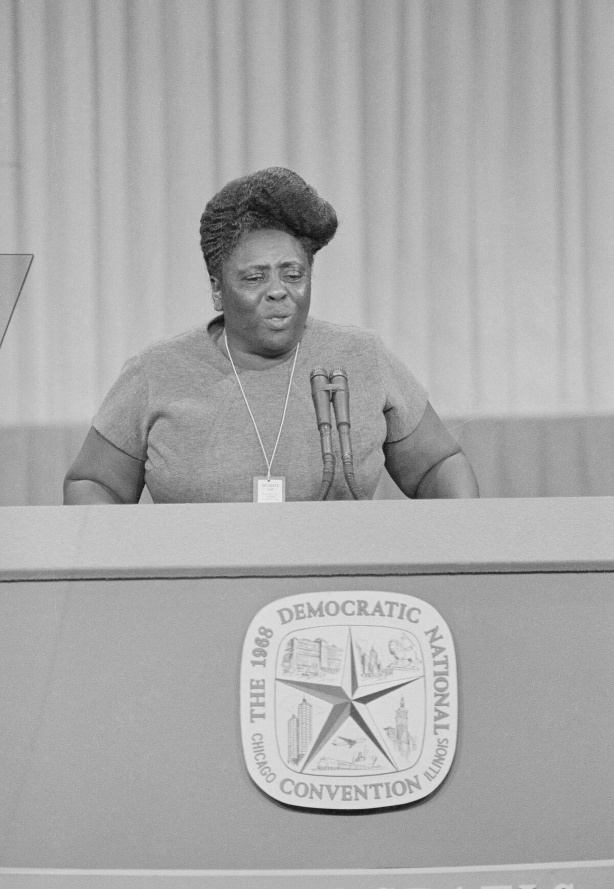 Fannie Lou Hamer Speaking from Podium