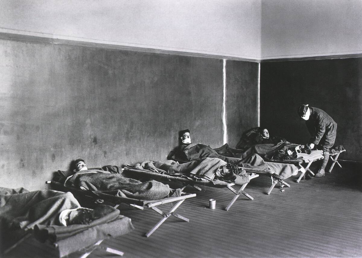 Influenza Ward, U.S. Army Field Hospital No. 29, Hollerich, Luxembourg, 1914-1918