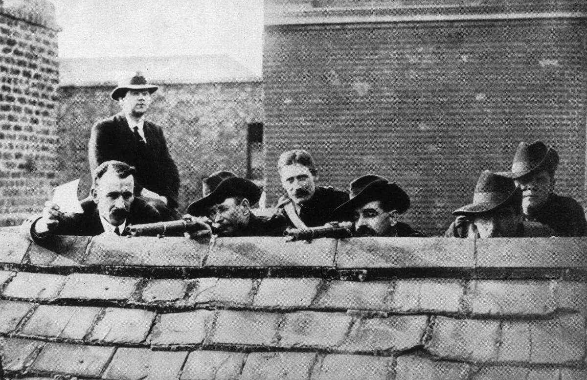 Irish Rebels Lying In Wait On A Roof