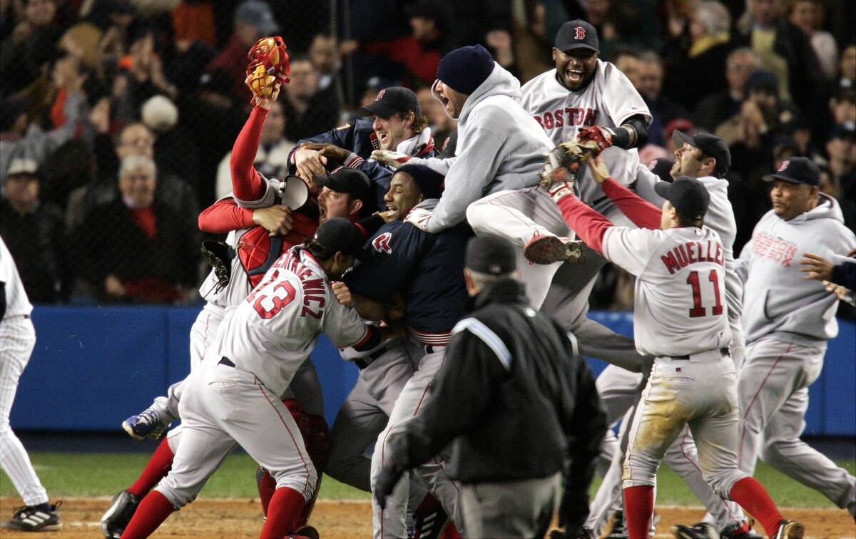 It's bedlam - but a happy kind - as Boston Red Sox players e