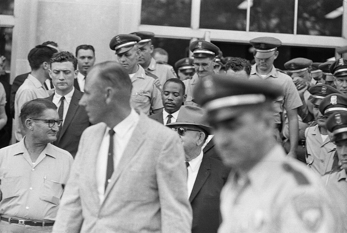 James Meredith Walking with Police
