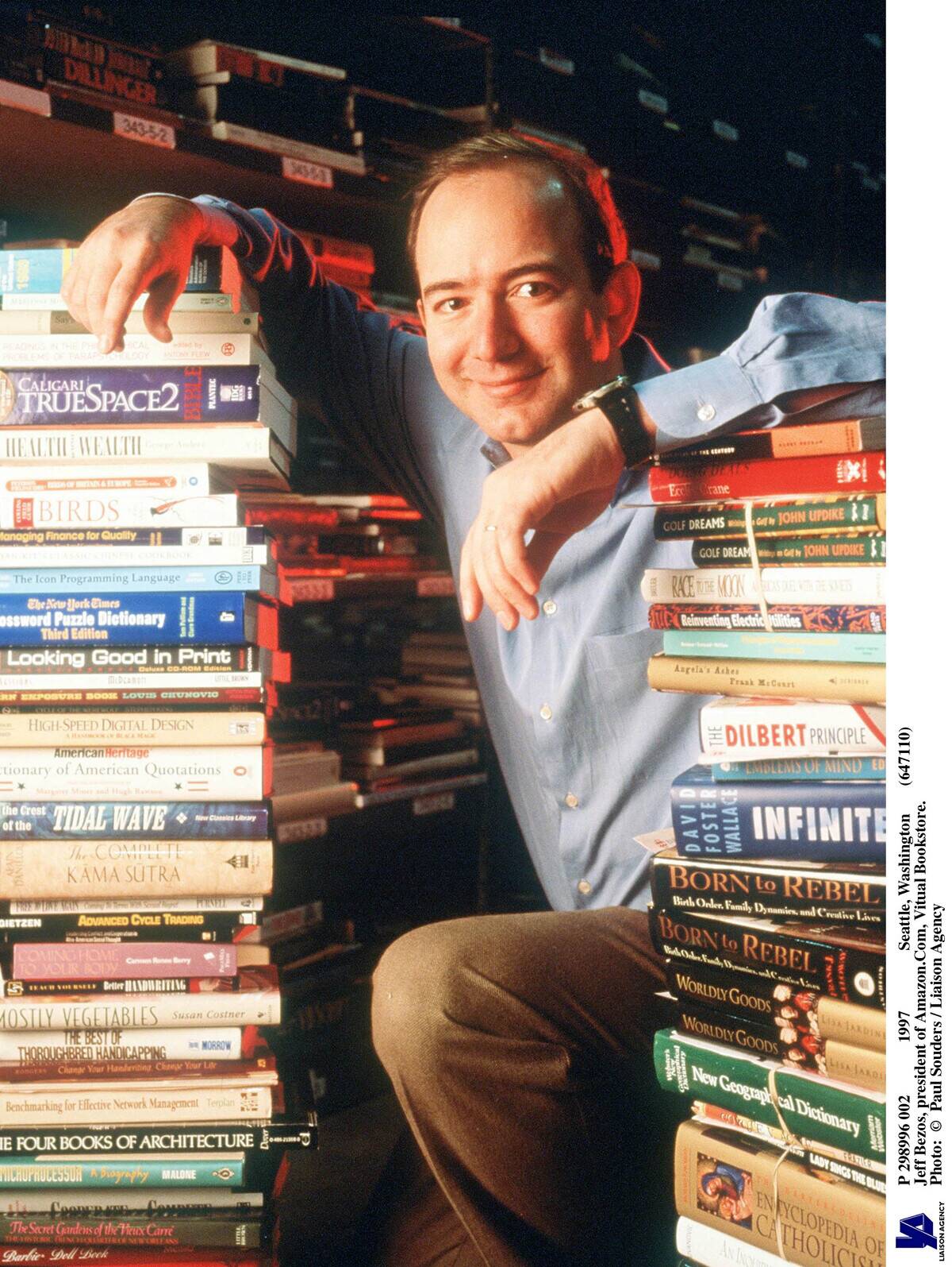 Jeff Bezos Founder & CEO Of Amazon Com Poses For Portrait January 1 1997 In Seattle W