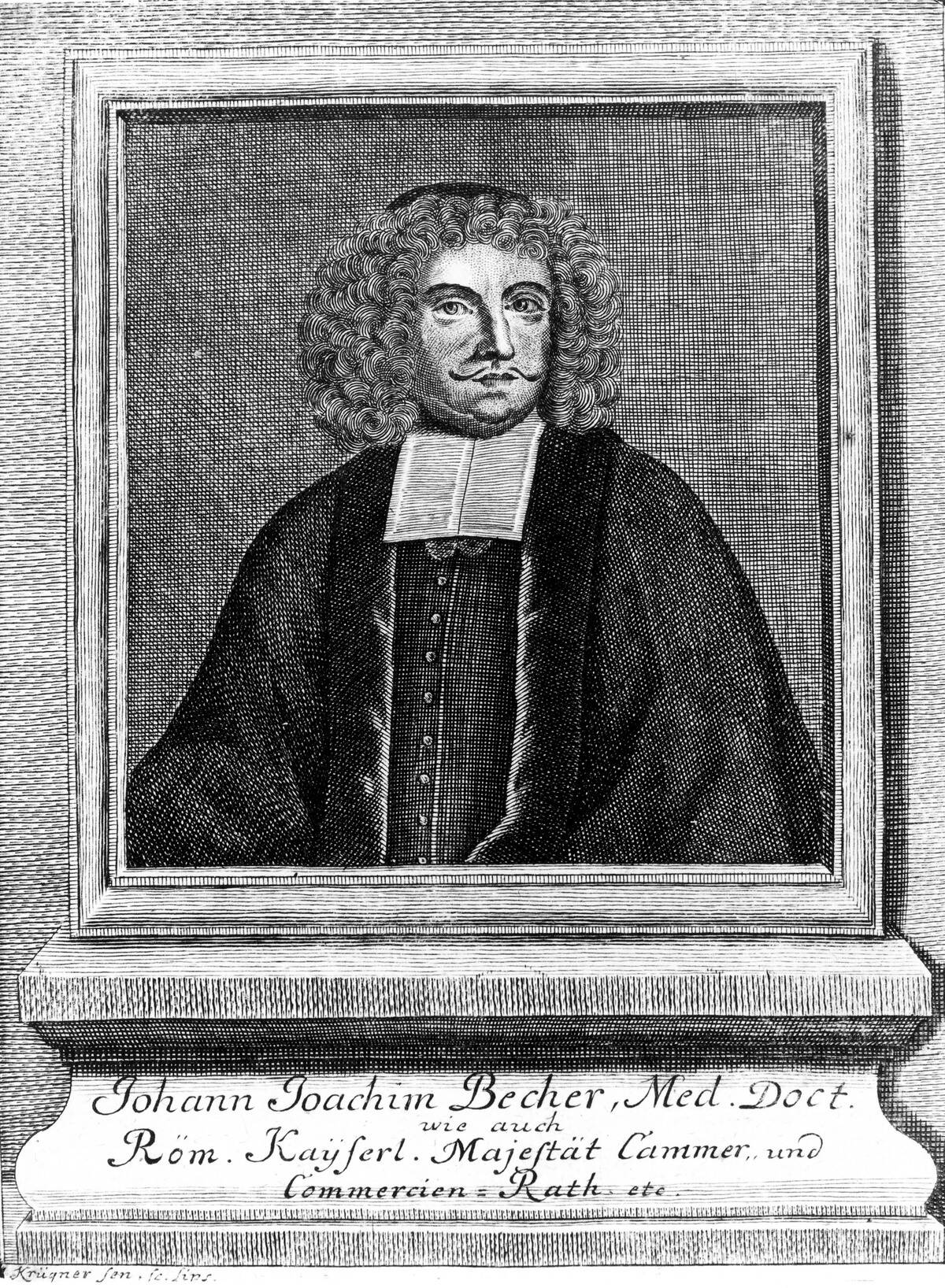Johann Joachim Becher, German physician and chemist, c 1670s.