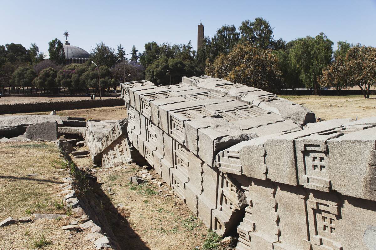 Largest Fallen Stele, Stele Field. Axum, Tigray Region, Ethiopia