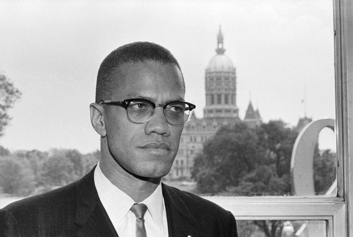 Malcolm X in Front Of Connecticut Capitol Building