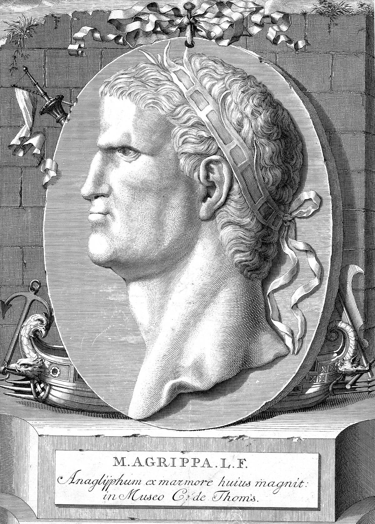 Marcus Vipsanius Agrippa (63-12 BC), Roman statesman and naval and military commander.