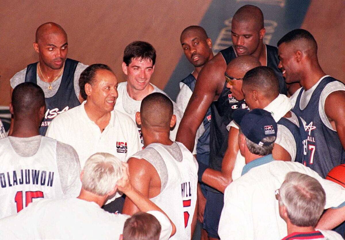 Members of the 1996 United States Basketball Dream