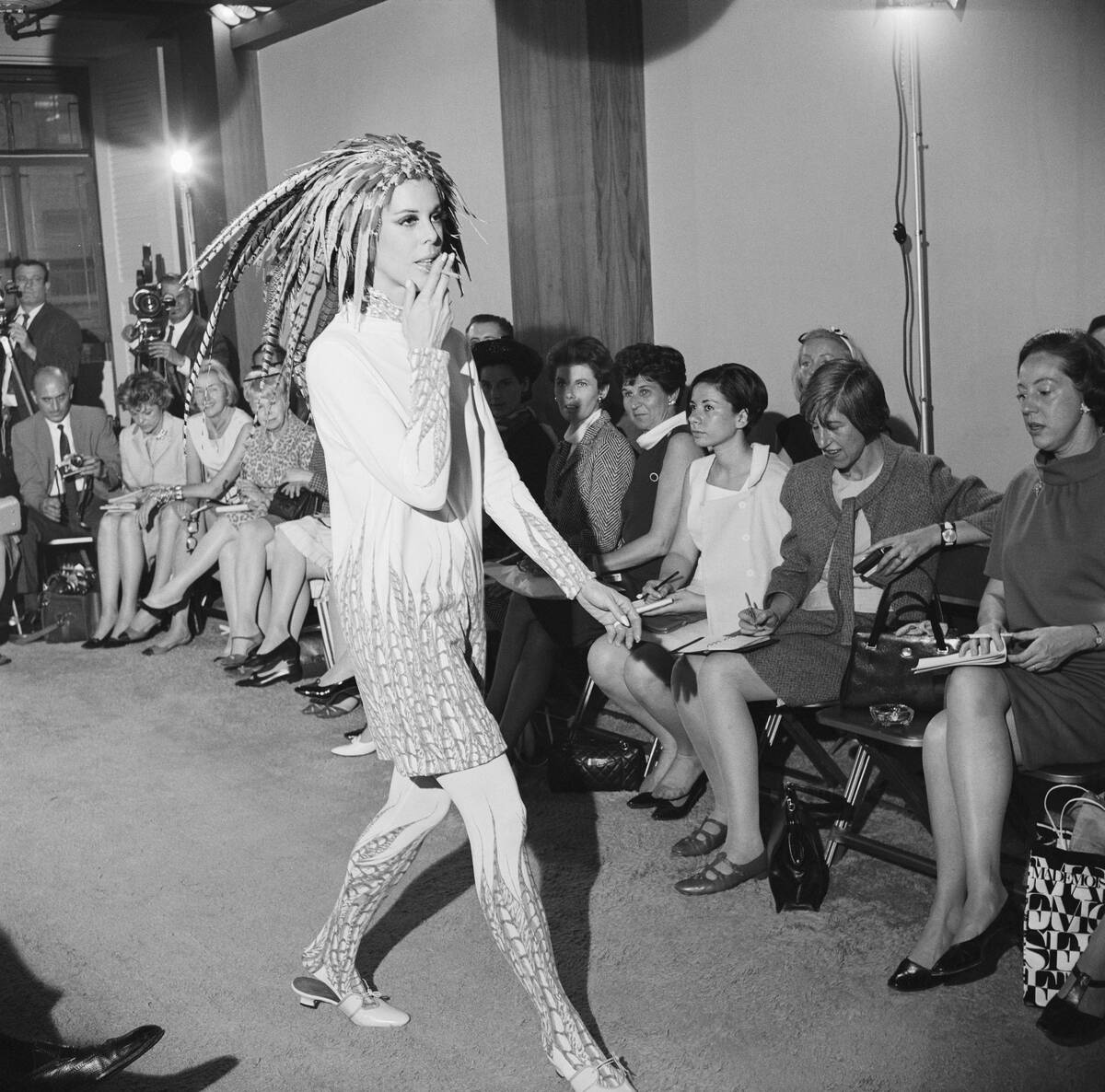 Model Showing Off Fashion For Fall 1966