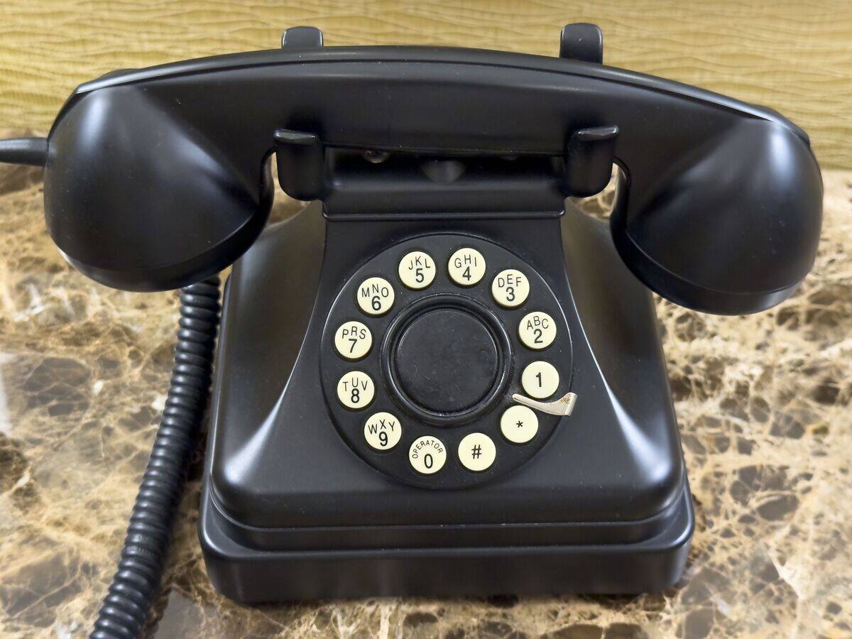 Old-fashioned telephone, Boston Harbor Hotel, Boston, Massachusetts, USA
