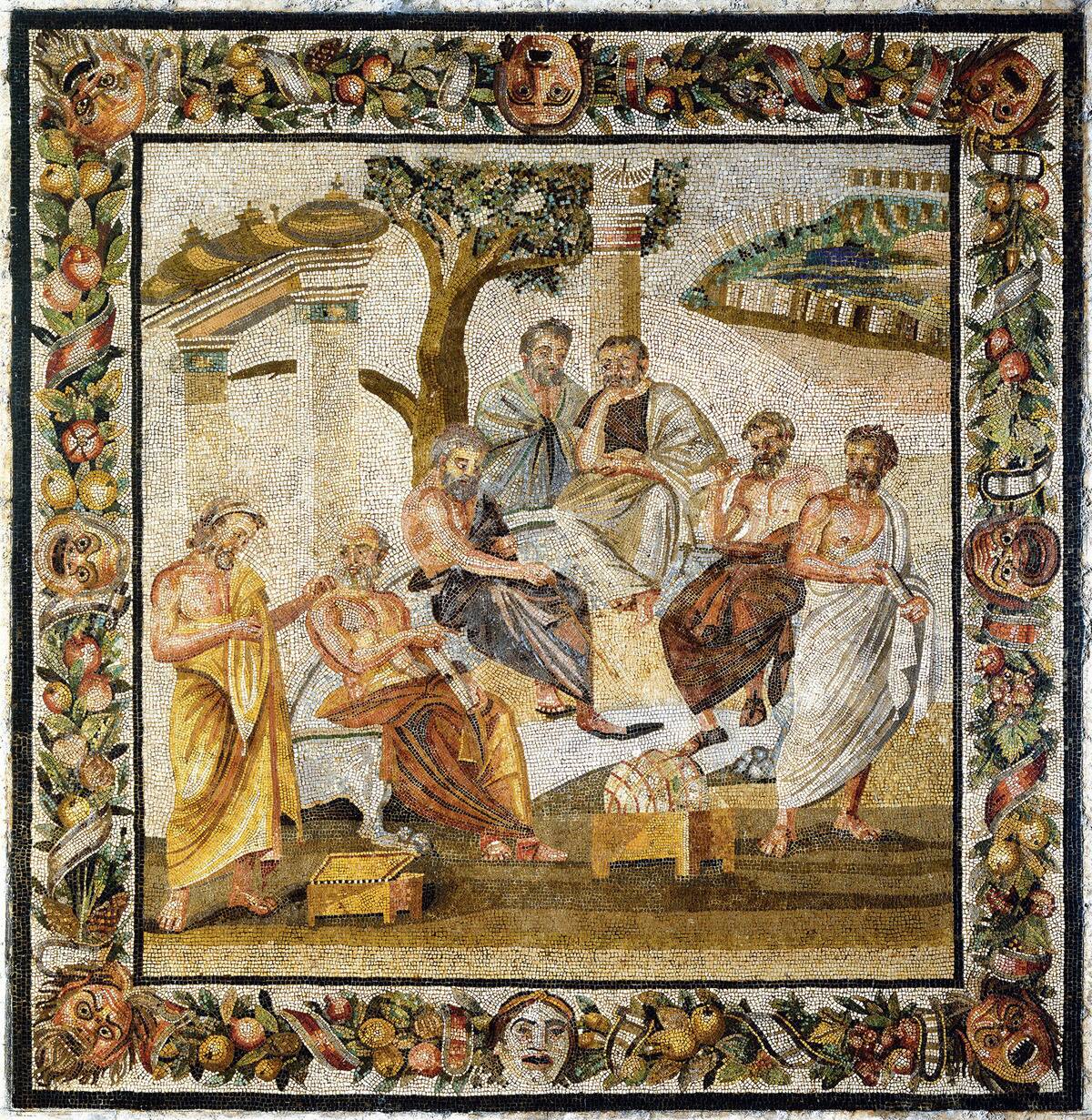 Platonic Academy Mosaic from Pompeii, 1st century BC