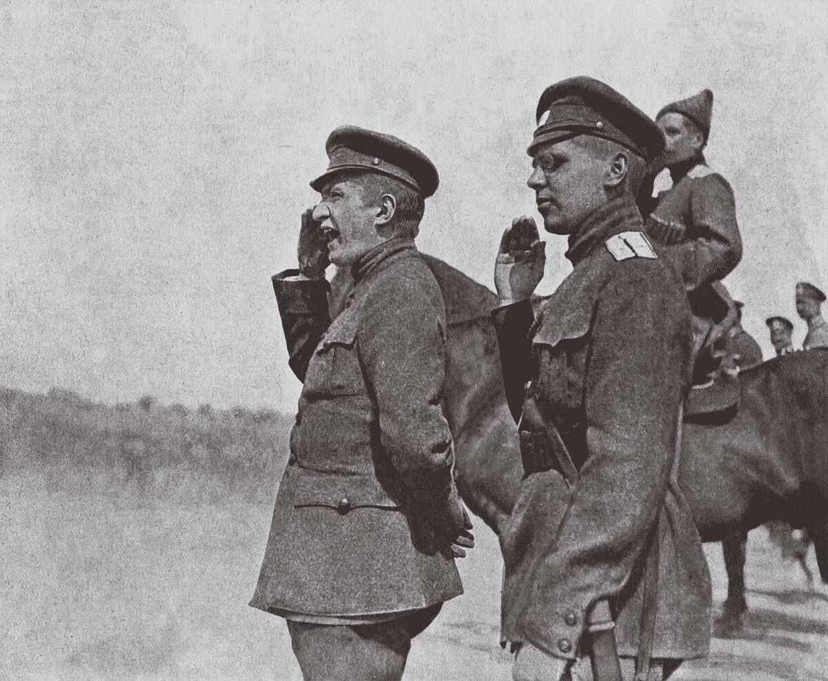 Prime Minister of the Russian Provisional Government Alexander Kerensky (Left) At the Front. Artist: Anonymous