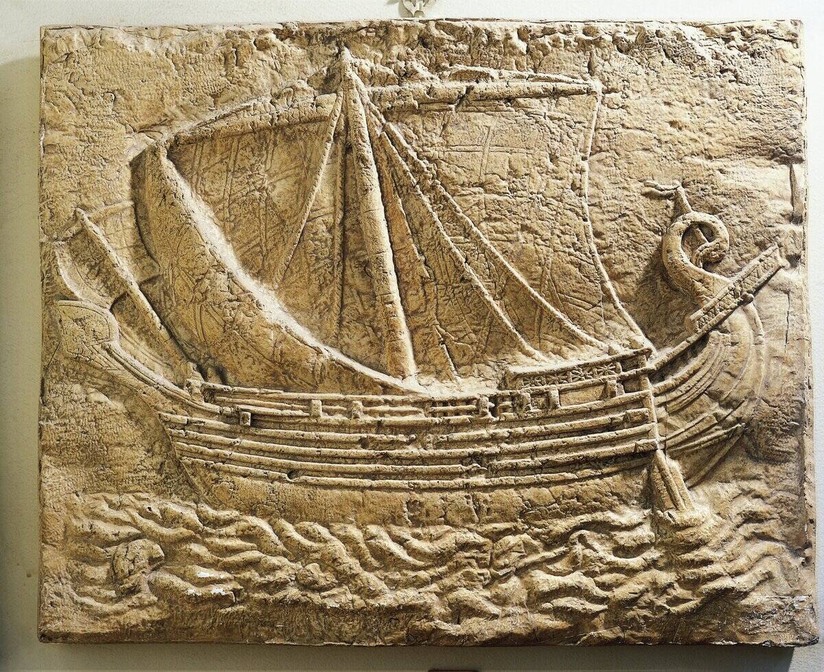 Relief portraying Phoenician merchant ship
