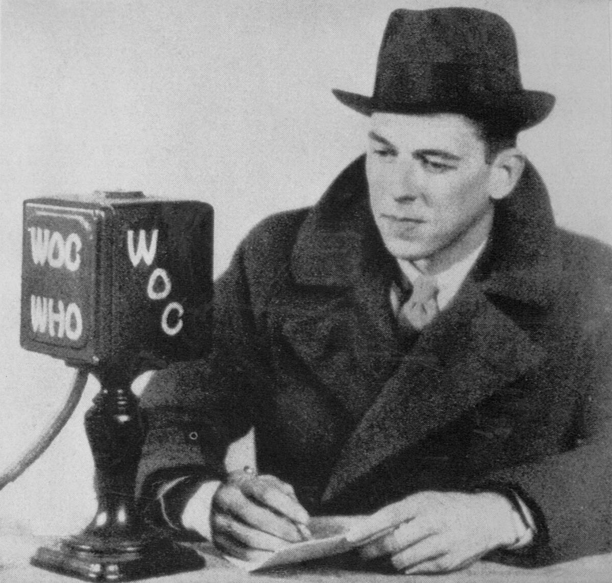 Ronald Reagan Making a Radio Broadcast