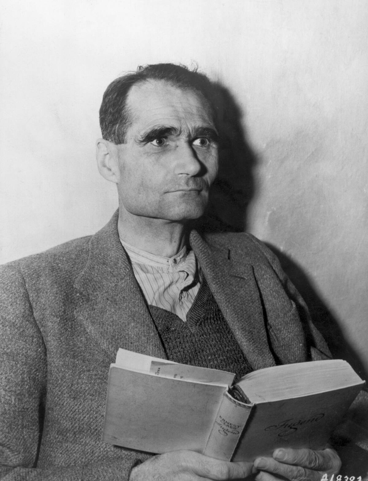 Rudolf Hess Reading In Jail Cell