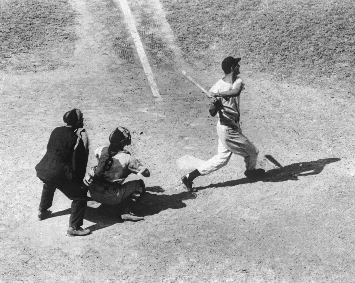 Ted Williams @ End Of Baseball Swing