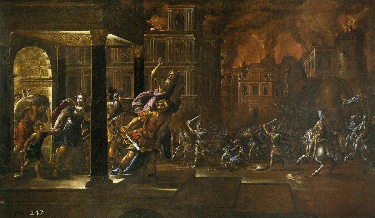 The Fire of Troy, Mid of 17th cen.. Artist: Corte, Juan de la (1585-1662)