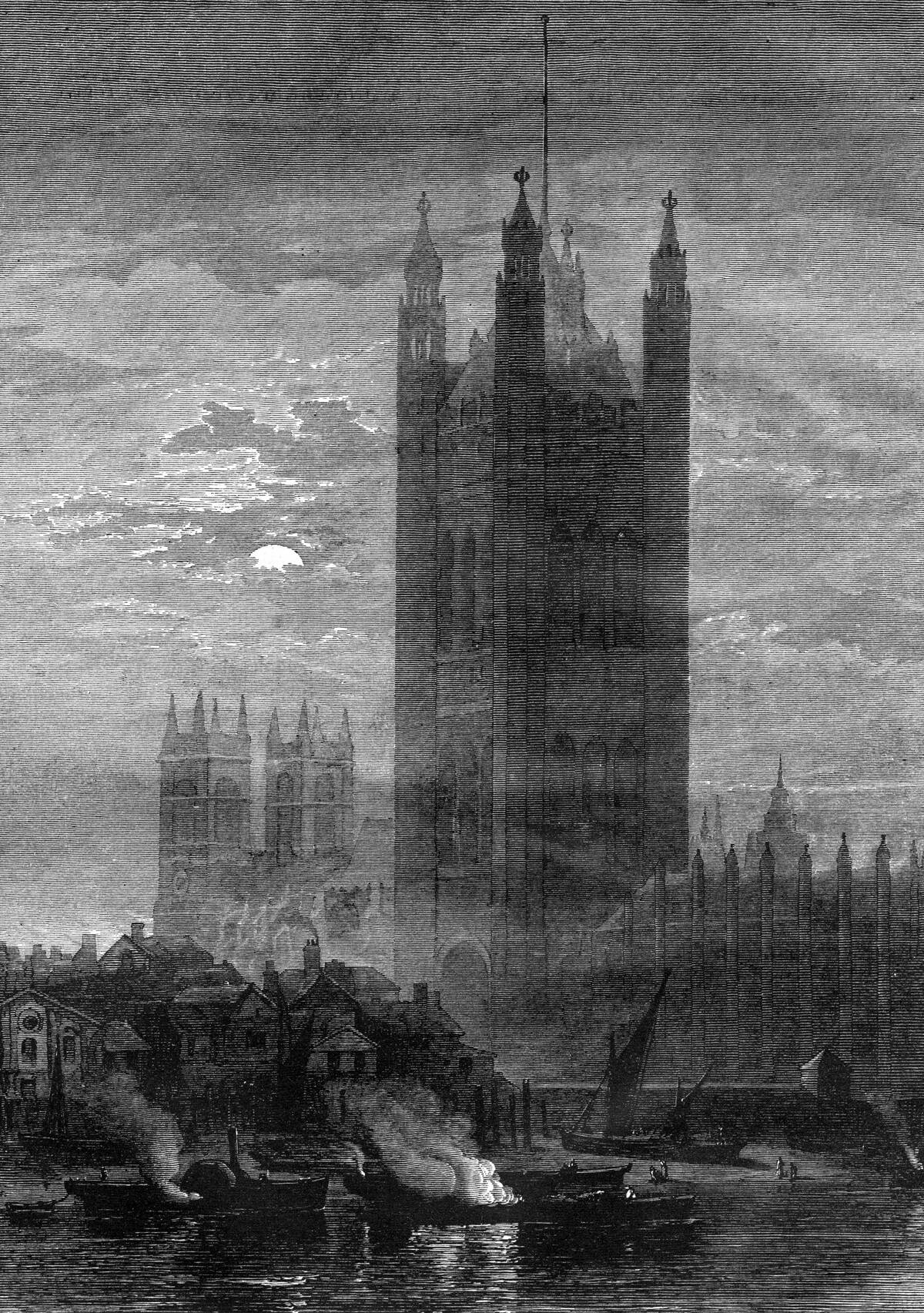 The Palace of Westminster, London, 19th century.Artist: W May