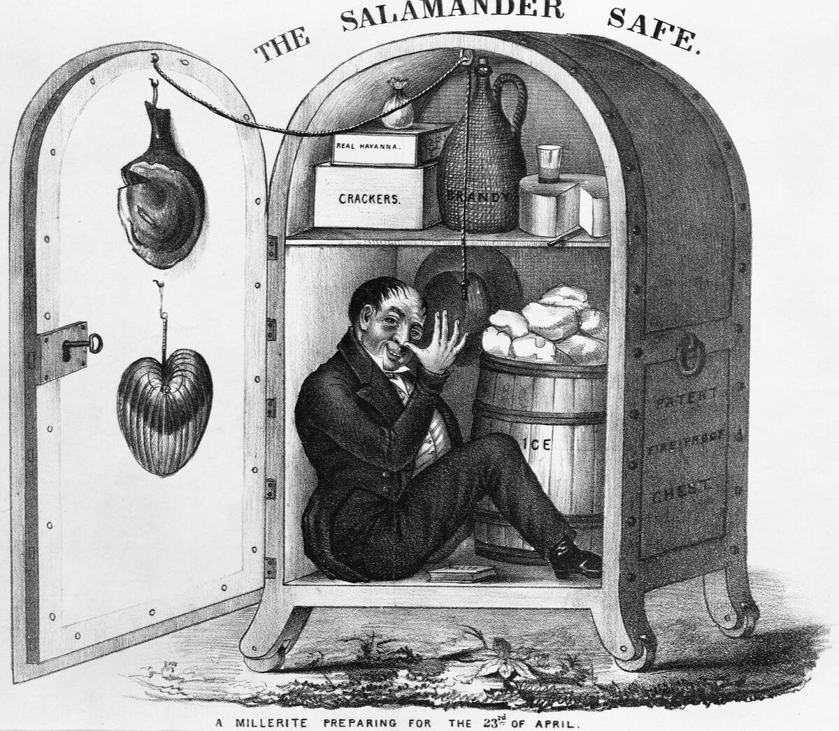 THE SALAMANDER SAFE. A MILLERITE PREPARING FOR THE 23rd OF APRIL