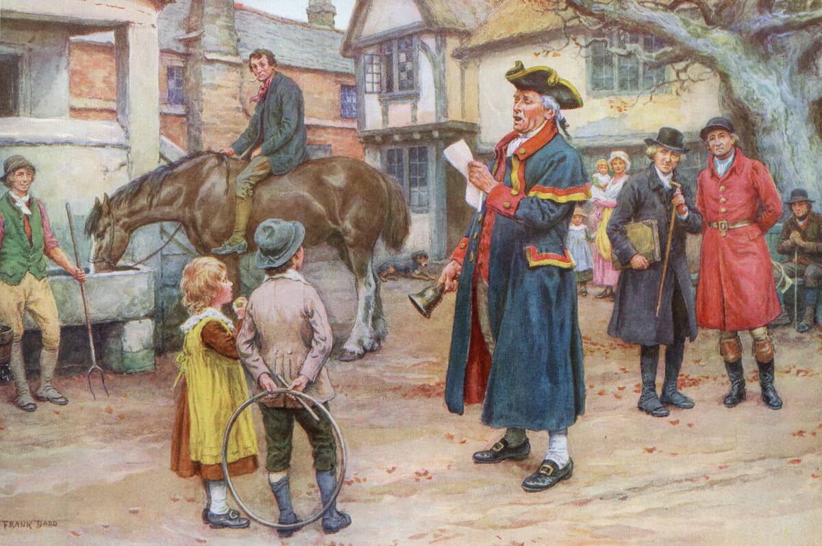 Town Crier Reading The News