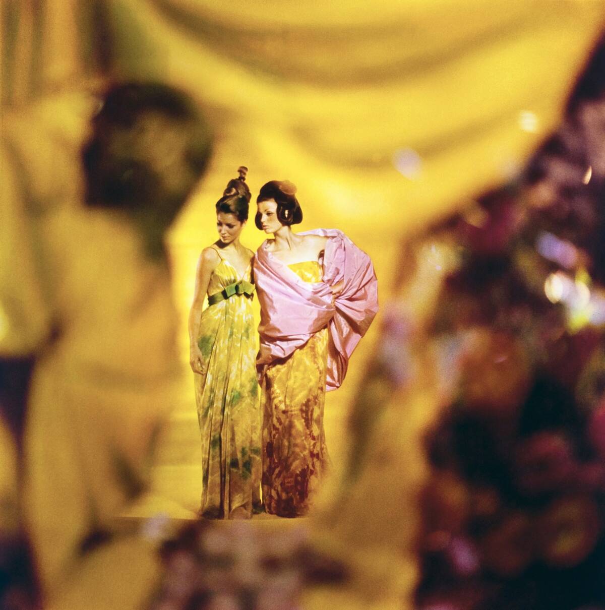 Two Models in Silk Dresses, Vogue