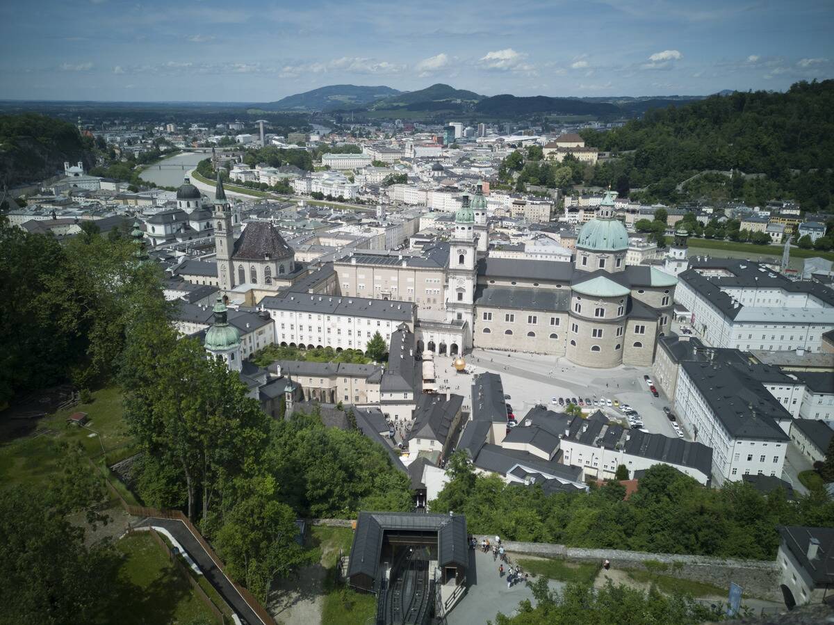 View Over The City Of Salzburg From The Festung Hohensalzburg Fortress