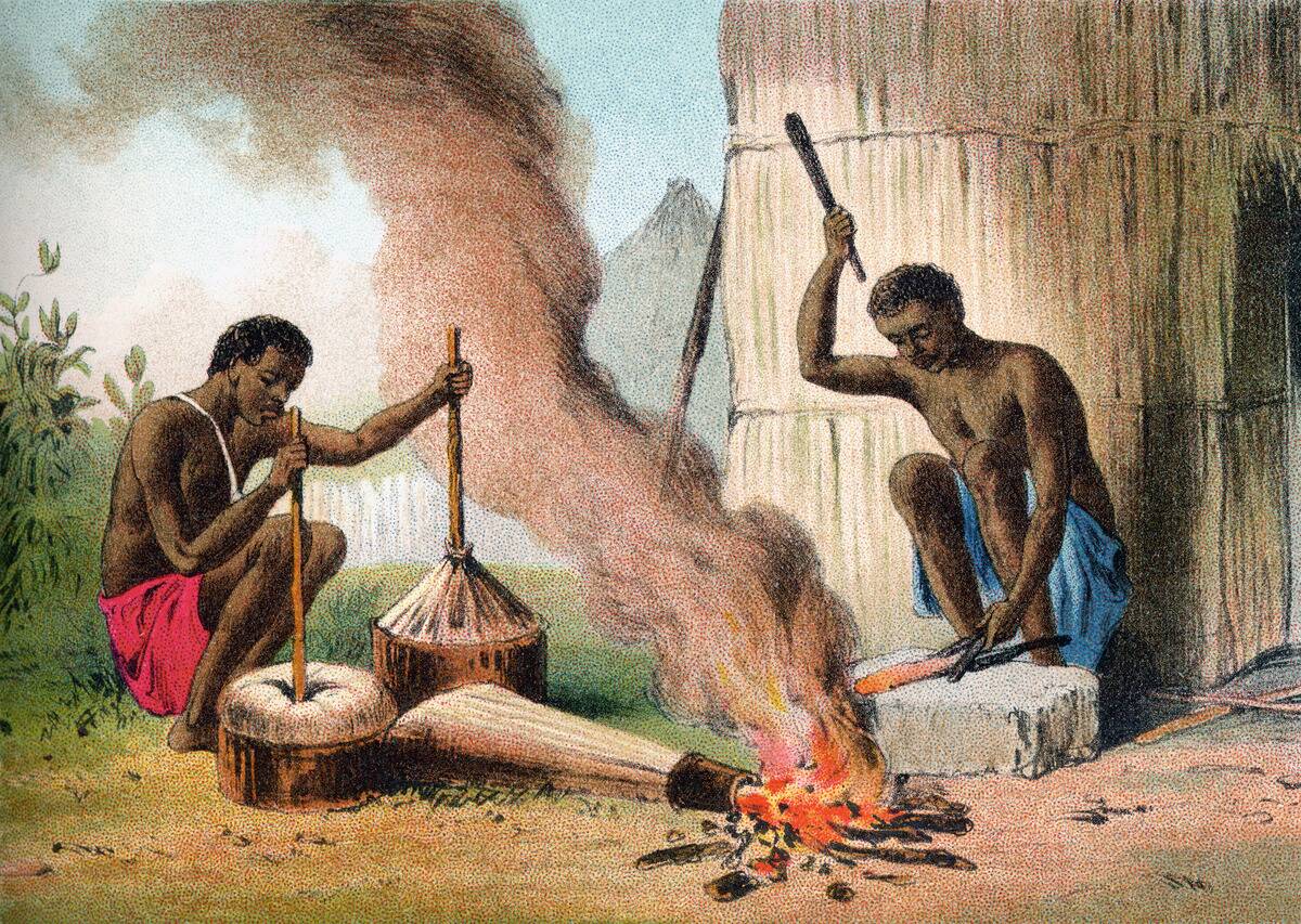 Village Blacksmiths In Africa In The 19Th Century