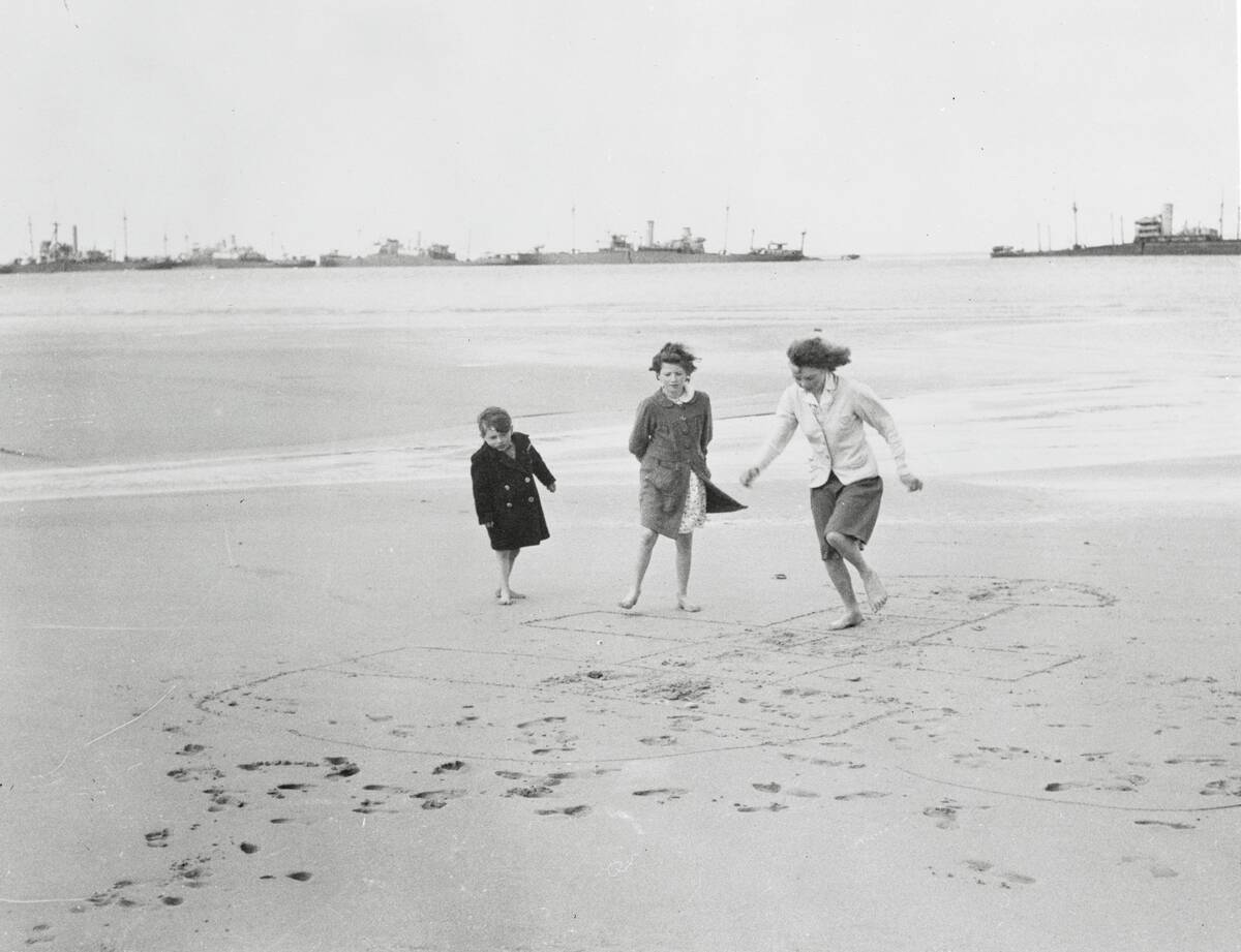 Youngsters on Normandy Beach
